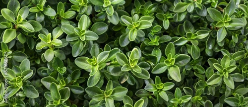 Wallpaper Mural Panoramic close-up, high detail scan of thyme leaves material, Generative AI Torontodigital.ca