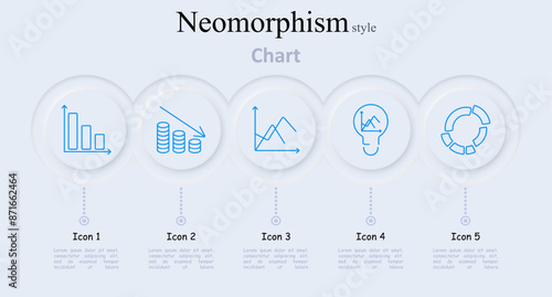 Chart set icon. Growth chart, coin stack, line graph, idea, pie chart, statistics, data, finance, business, analysis, graph, report, metric, economy, performance, information, presentation, tracking