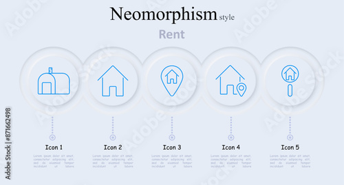 Rent set icon. House, house with pin, search. Real estate, property, rent, lease, housing, tenant, landlord, location, map, urban, residential, commercial, home search