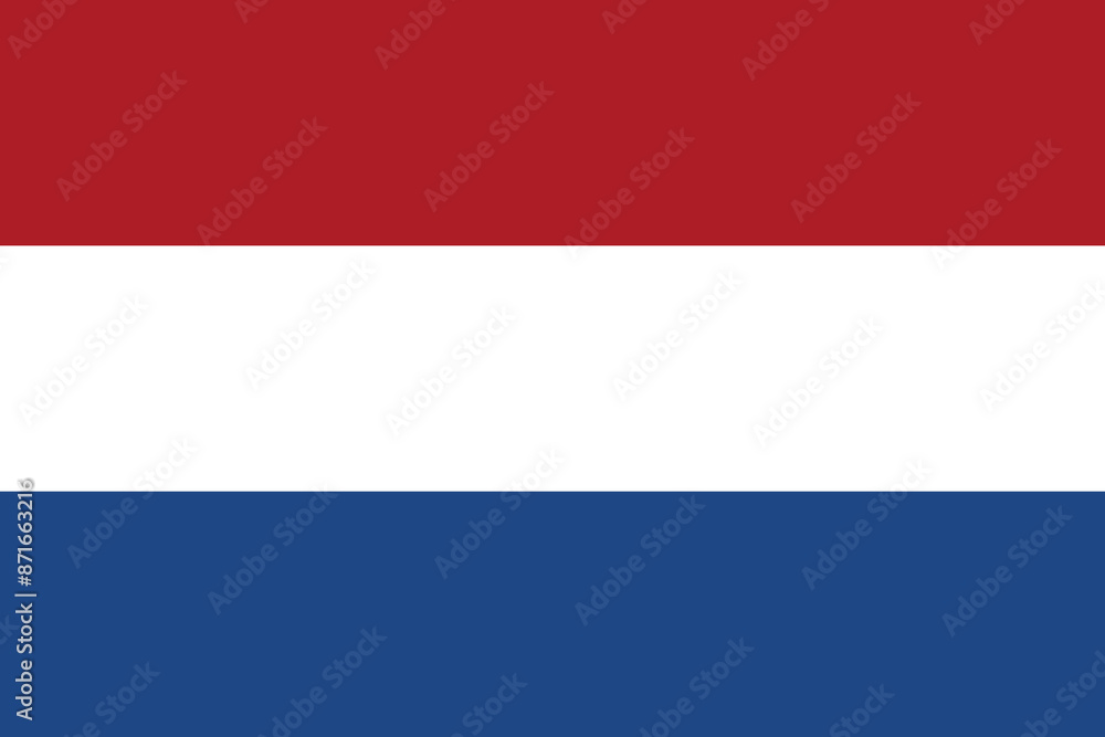 Flag of Netherlands. The official national flag of the Flag of the Kingdom of the Netherlands. Correct proportions and colors. Vector illustration Flag of Netherlands. The official national flag of the Flag of the Kingdom of the Netherlands. Correct proportions and colors. Vector illustration
