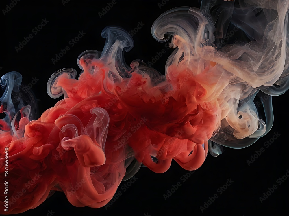 Obraz premium red smoke on black background