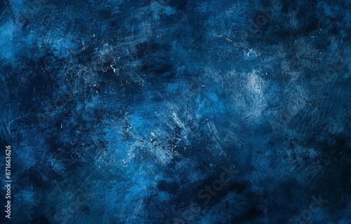Vintage fabric background stains on dark blue textile