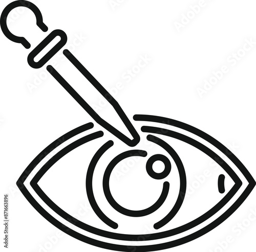 Simple ophthalmology icon representing the application of eye drops
