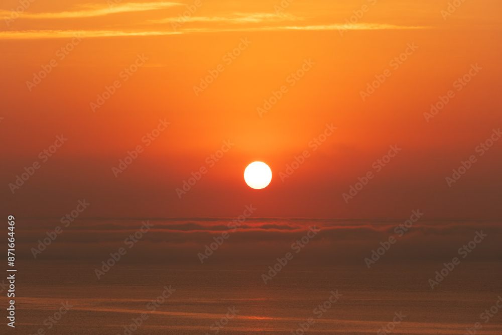 orange sunrise over the ocean