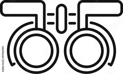 Simple line icon of a trial frame, the tool used by optometrists to determine the right prescription for eyeglasses
