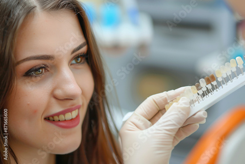 AI generated picture of woman during appointment at dental clinic