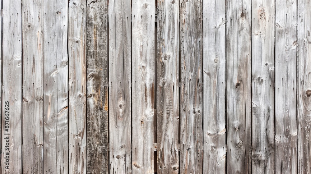 Naklejka premium Aged weathered wooden fence backdrop with wooden pattern Full view with empty space