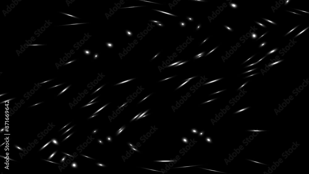 White particles flying through fields In space White particles flying through fields In space