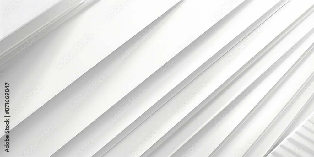 Fototapeta premium High-Resolution AI-Generated Wallpaper of a Luxurious White Background with Diagonal Gray Shadows, Featuring Elegant Dynamic Abstract Patterns and Stylish Geometric Shapes for a Stunning Modern Busine