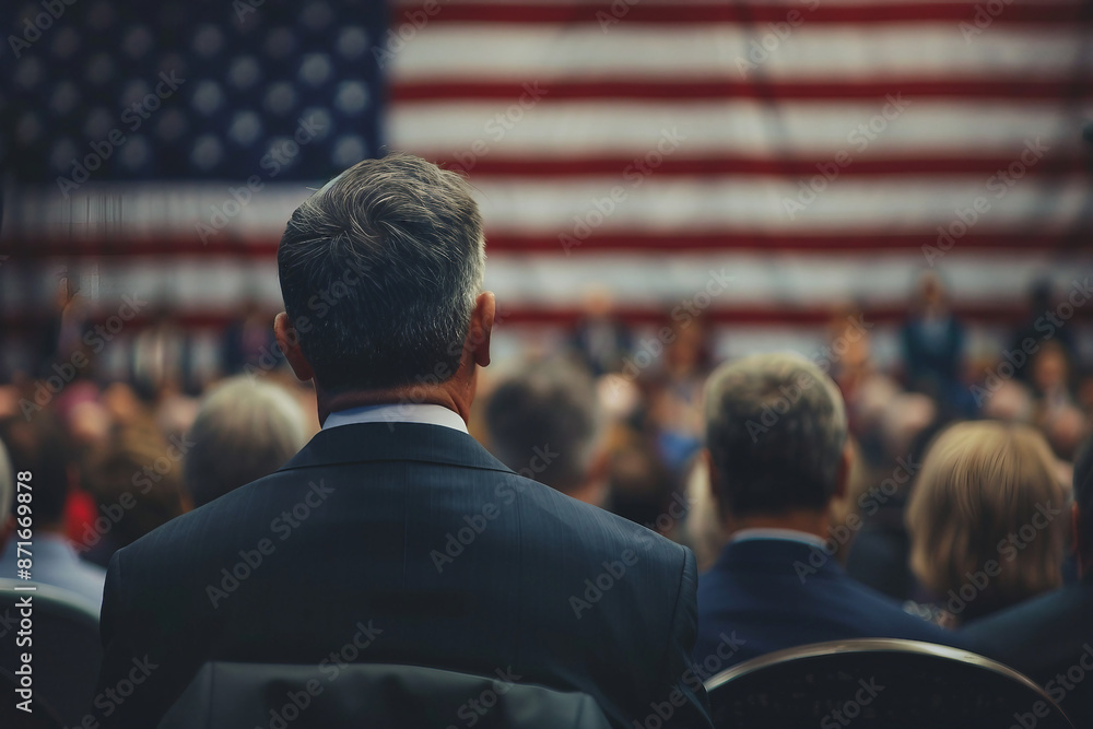 People of democratic country visiting voting campaign in election day, Generative AI illustration People of democratic country visiting voting campaign in election day, Generative AI illustration