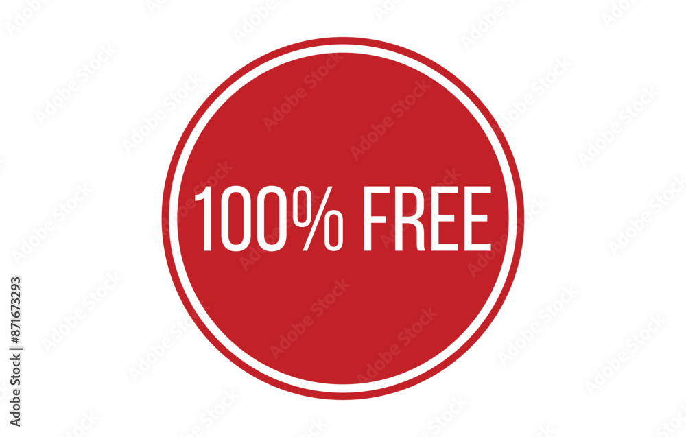 100% Free Rubber Stamp Seal Vector illustration isolated on white background 100% Free Rubber Stamp Seal Vector illustration isolated on white background