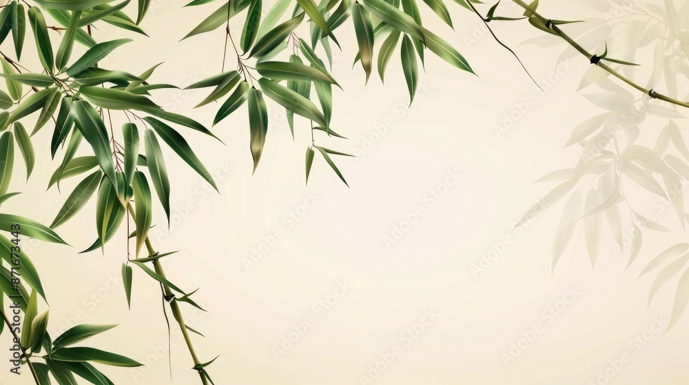 Obraz premium Bamboo pattern with space for text