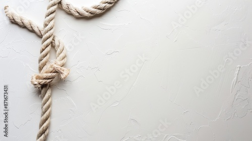 A white background with a rope photo