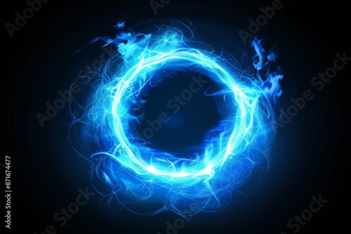 Wallpaper Mural A blue explosion or shock wave isolated on a black background. Torontodigital.ca