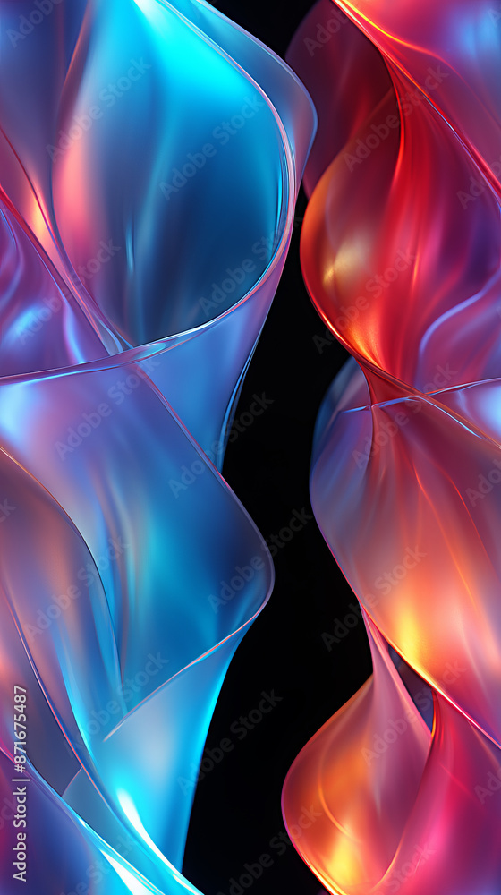 Naklejka premium Iridescent Vivid Bright Liquid Background