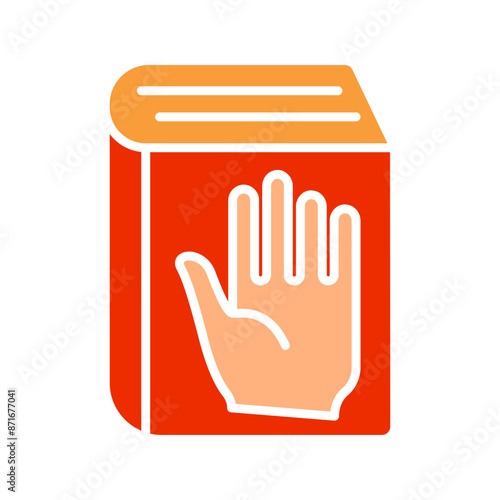 Oath book line icon. Book, hand, promise, swearing-in, oath, pledge, commitment, truth, law, justice, ceremony, official, integrity, honesty, vow, declaration, statement, legal, allegiance