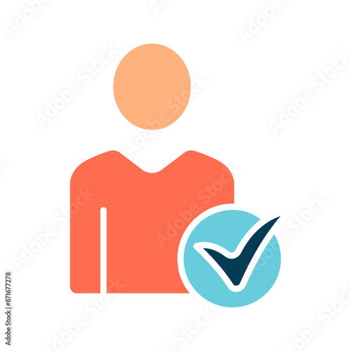Fotografi User verification line icon