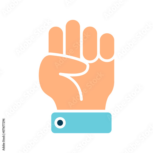 Protest line icon. Fist, protest, demonstration, activism, revolution, social movement, resistance, strike, power, fight, solidarity, sign, human rights, rally, political protest, social justice