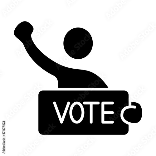 Voting campaign line icon. Person, vote, election, campaign, sign, participation, democracy, political, candidate, voter, ballot, support, civic engagement, advocacy, right to vote, public decision