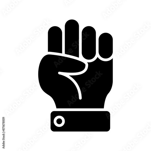 Protest line icon. Fist, protest, demonstration, activism, revolution, social movement, resistance, strike, power, fight, solidarity, sign, human rights, rally, political protest, social justice
