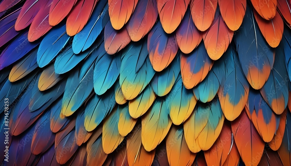 Obraz premium Birds wings abstract background with matellic colours