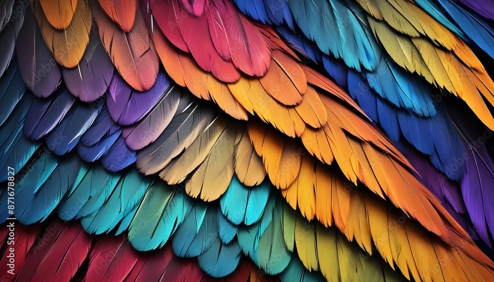 Obraz premium Birds wings abstract background with matellic colours 