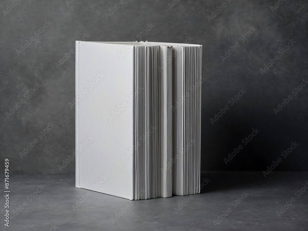 mockup of a blank cover white book on a grey background mockup of a blank cover white book on a grey background