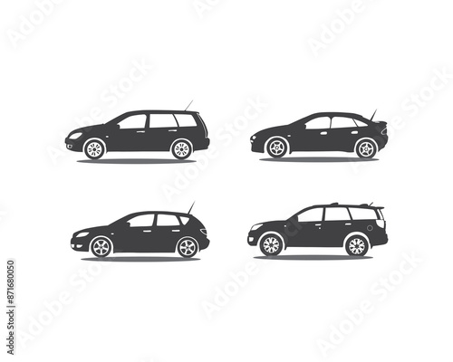  car silhouette vector flat design