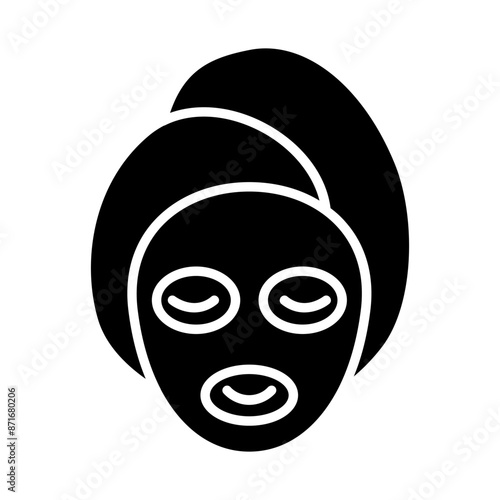 Spa mask line icon. Skincare, beauty, relaxation, wellness, facial treatment, selfcare, hydration, rejuvenation, anti-aging, cleansing, therapy, spa treatment, health, glow, pampering, calm, treatment