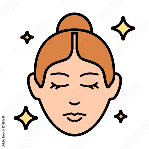 Facial treatment line icon. Skincare, beauty, spa, relaxation, rejuvenation, cleansing, facial mask, therapy, wellness, health, anti-aging, pampering, glow, hydration, facial care, self-care, salon
