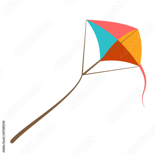 Kite. kite on a rope, vector illustration