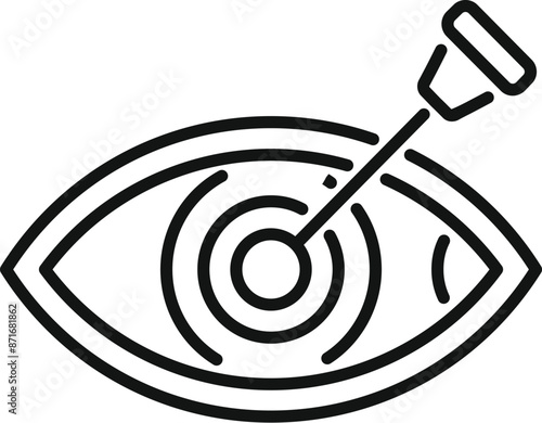 Ophthalmology laser surgery is correcting a vision defect on a human eye, concept of modern medicine