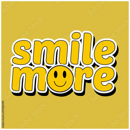 Smile more stickers style typography design vector smile illustration