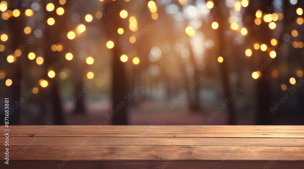 Bokeh light behind a table Bokeh light behind a table