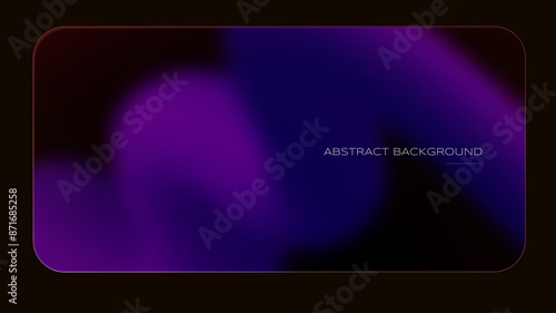Cold violet gradient background. Abstract template with a morphism glass in futuristic style. Effect of transparent frame. Template for your ui, website, banners, and posters. Vector background