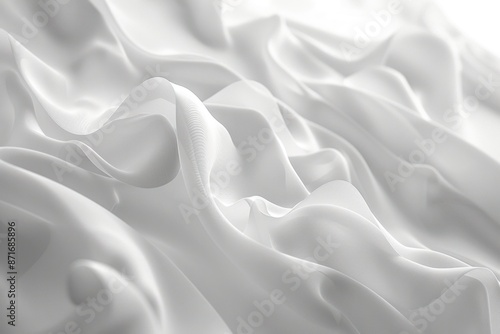 A white fabric with a pattern of waves