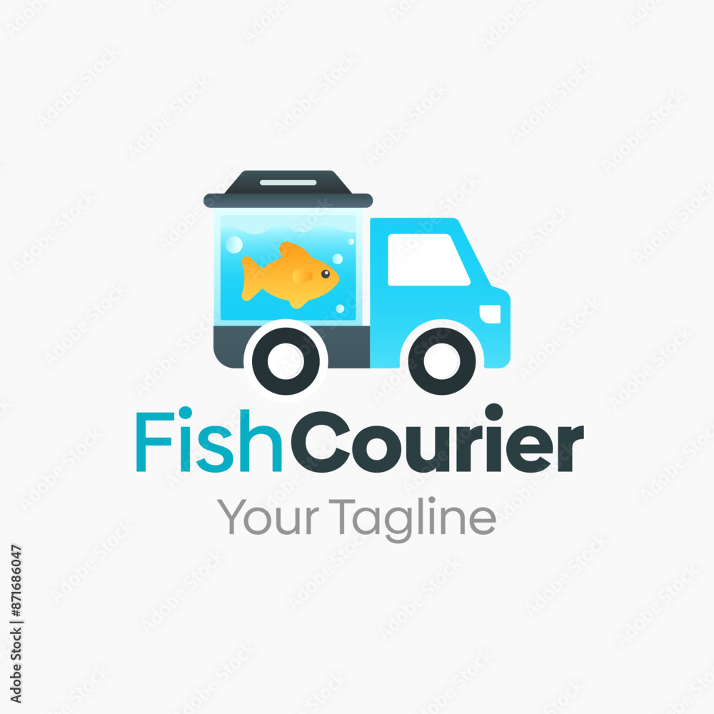 Fish Courier Logo Vector Template Design. Good for Business, Startup, Agency, and Organization Fish Courier Logo Vector Template Design. Good for Business, Startup, Agency, and Organization