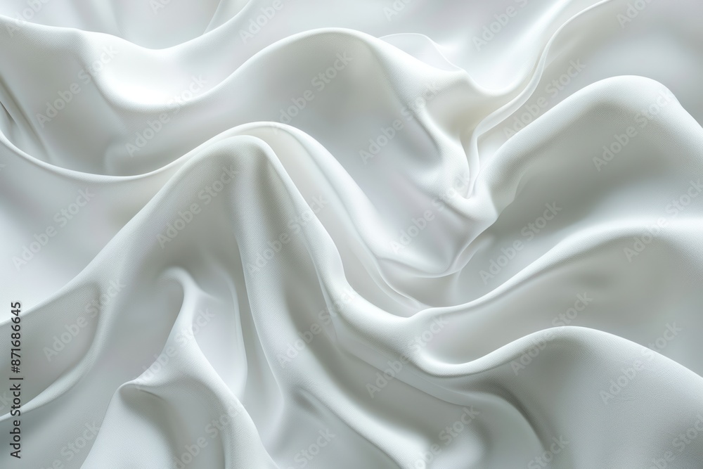 Fototapeta premium A white fabric with a wave-like pattern