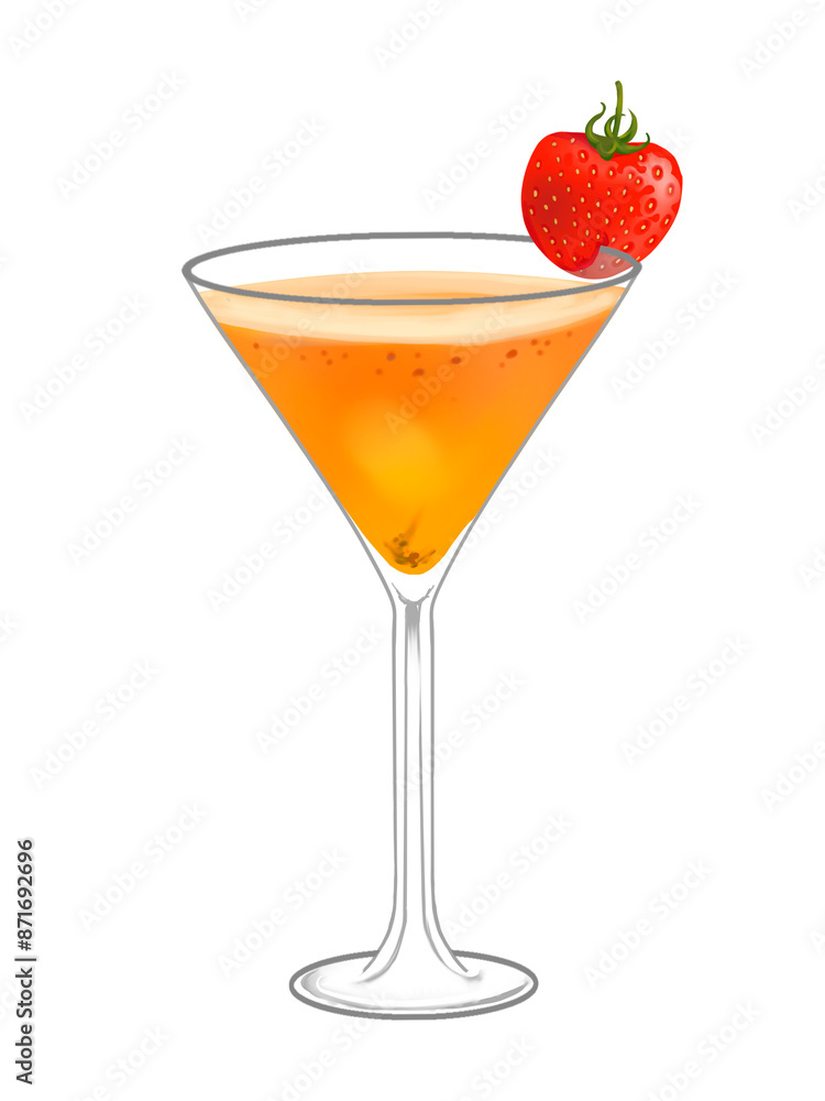 Cocktail drink png illustration sticker, transparent background