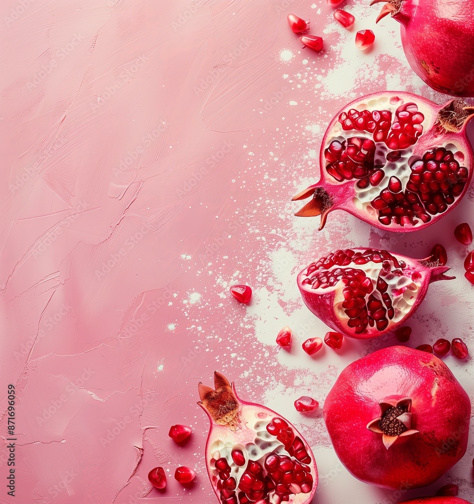 Juicy Delights on Raspberry Background Juicy Delights on Raspberry Background