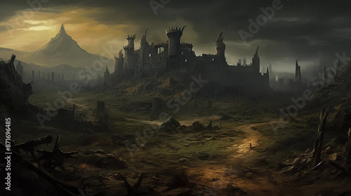 war, torn, battleground, scarred, landscape  Fantasy wallpaper, rpg  landscape photo