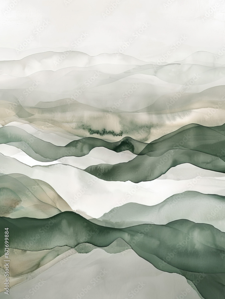 Obraz premium Green Beige Abstract Geometric Background