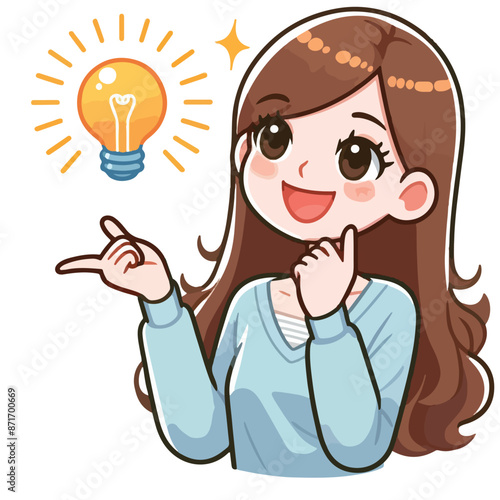 Vector image of a woman looking smart