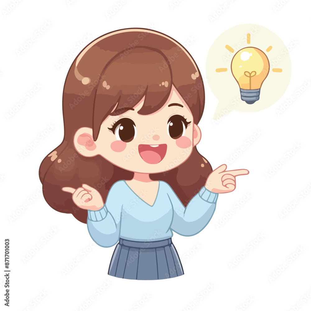 Vector image of a woman looking smart Vector image of a woman looking smart