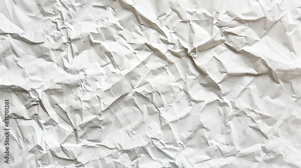 Fototapeta premium Texture or background Crumpled white paper with stains