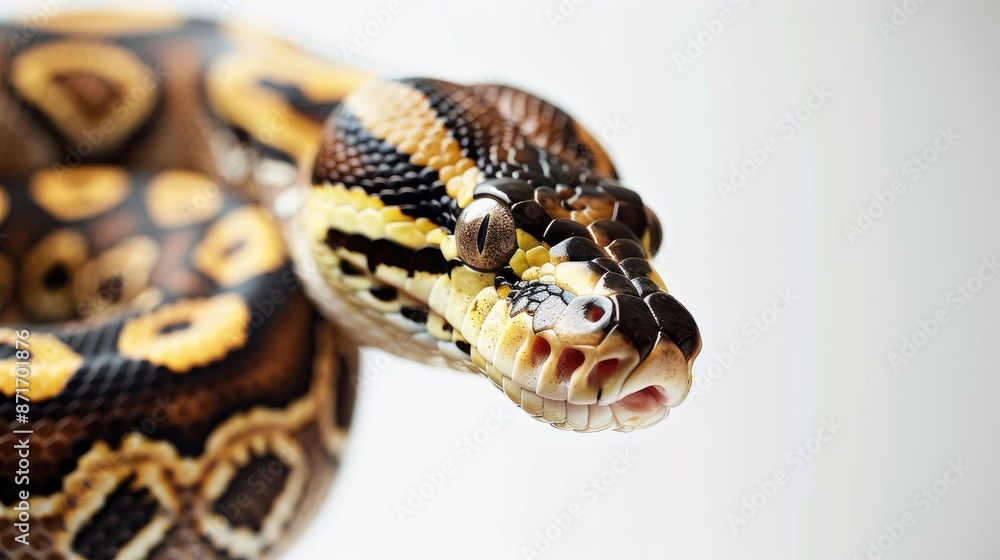 Spotted python against a white backdrop Spotted python against a white backdrop