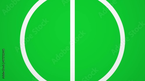 Animated football soccer graphic: France and Spain flags on green field with center circle. 