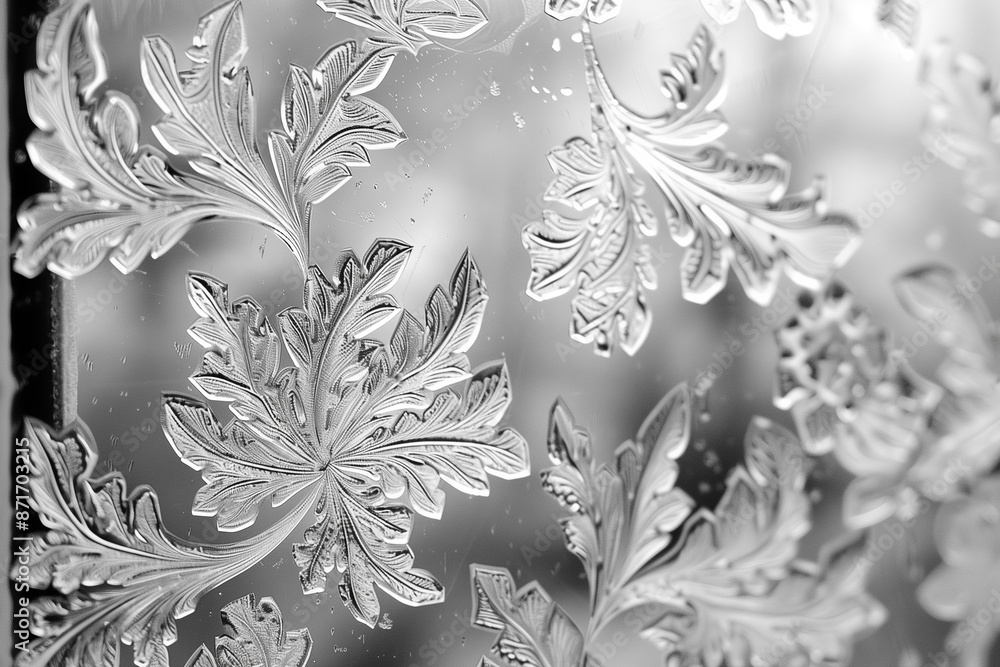 Frost patterns on a windowpane, pattern Frost patterns on a windowpane, pattern