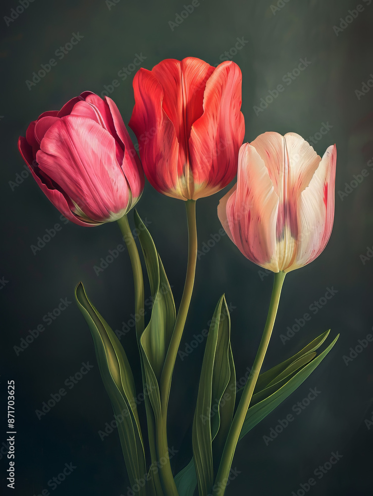 Naklejka premium Lovely Painterly Flower Bouquet