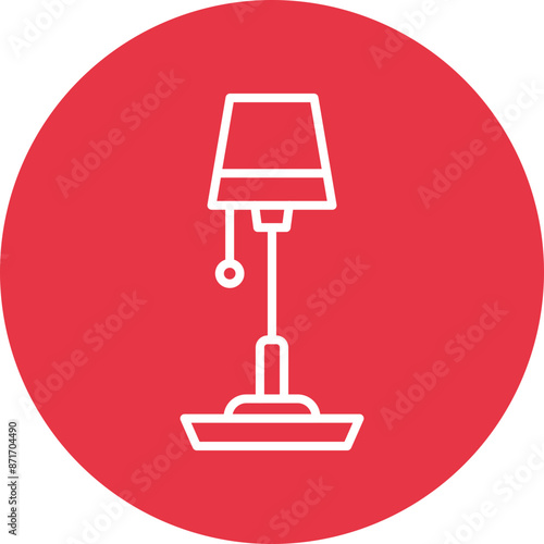 Lamp line circle icon